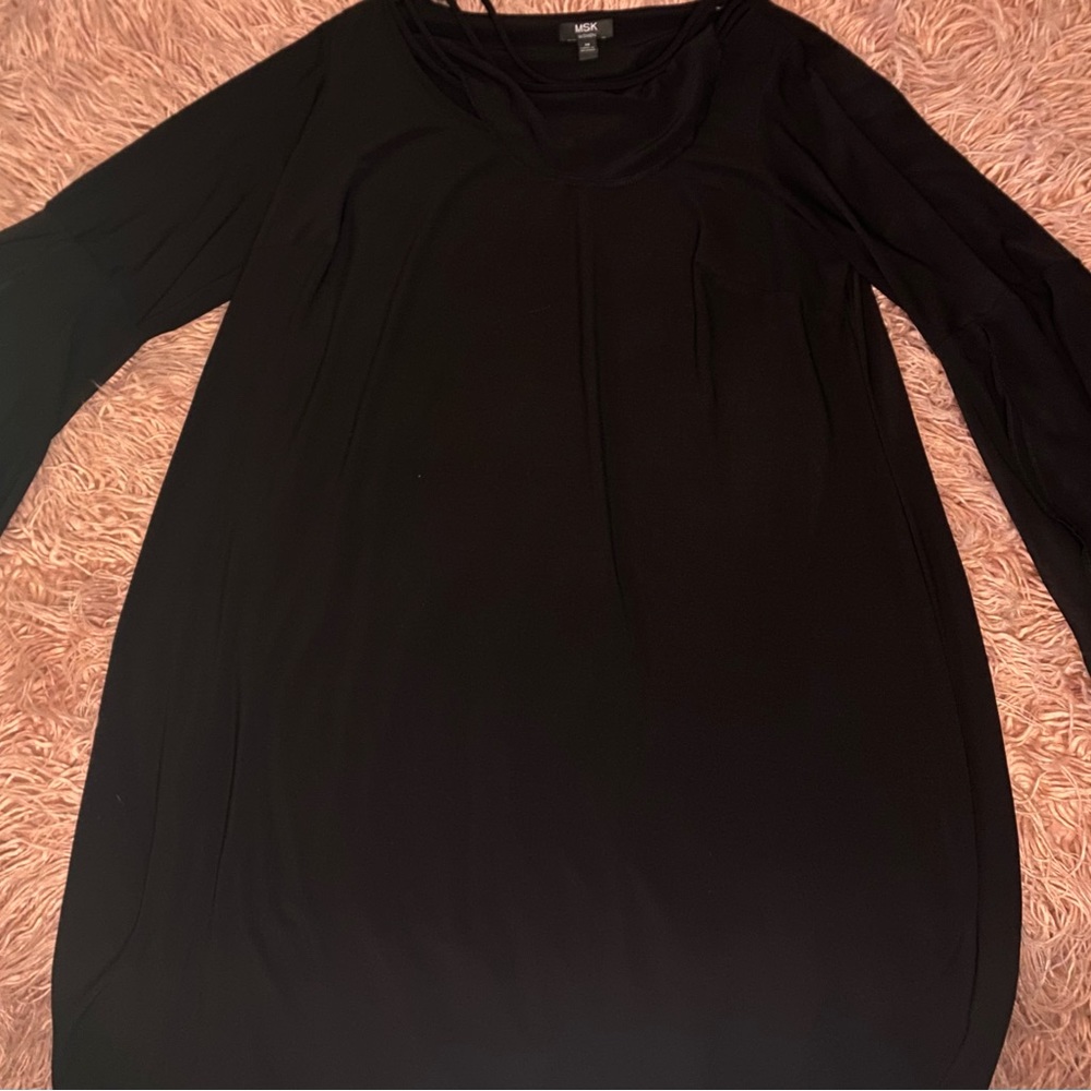 Black Flare Long Sleeve Dress